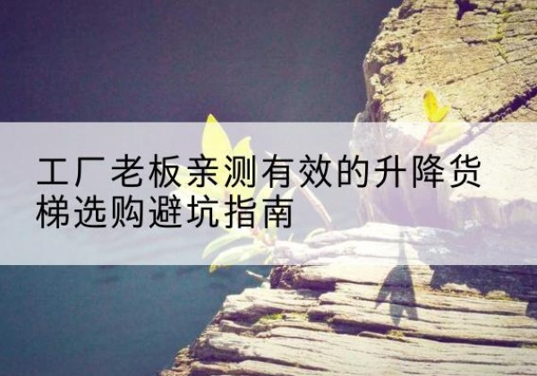 道真升降货梯怎么选-工厂老板亲测有效的升降货梯选购避坑指南
